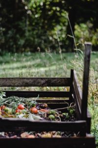 A compost pile with various kitchen scraps - an important part of the best gardening method